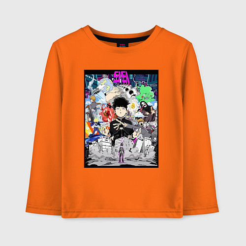 Детский лонгслив Моб Психо 100 Рицу Кагэяма / Оранжевый – фото 1