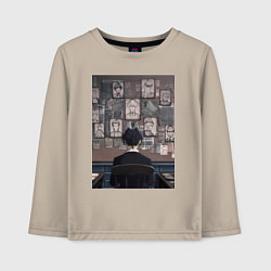 Лонгслив хлопковый детский Патриотизм Мориарти Шерлок, цвет: миндальный