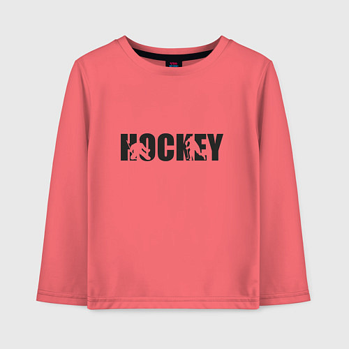 Детский лонгслив Hockey art / Коралловый – фото 1