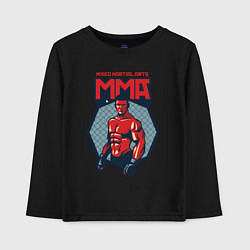 Лонгслив хлопковый детский MMA warrior, цвет: черный