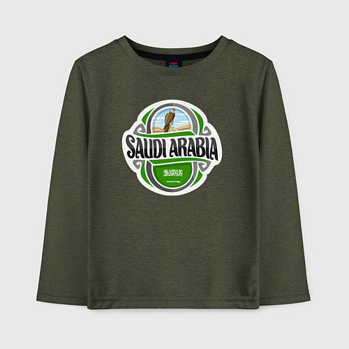 Детский лонгслив Saudi Arabia / Меланж-хаки – фото 1