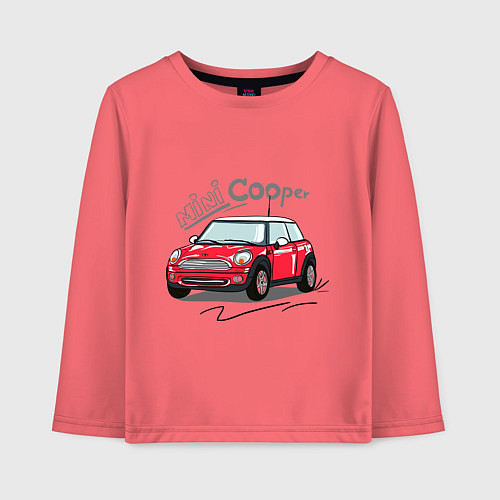 Детский лонгслив Mini Cooper / Коралловый – фото 1