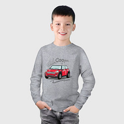 Лонгслив хлопковый детский Mini Cooper, цвет: меланж — фото 2
