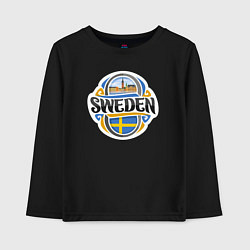 Лонгслив хлопковый детский Sweden, цвет: черный