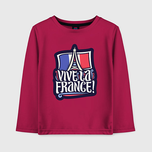 Детский лонгслив Viva la France / Маджента – фото 1