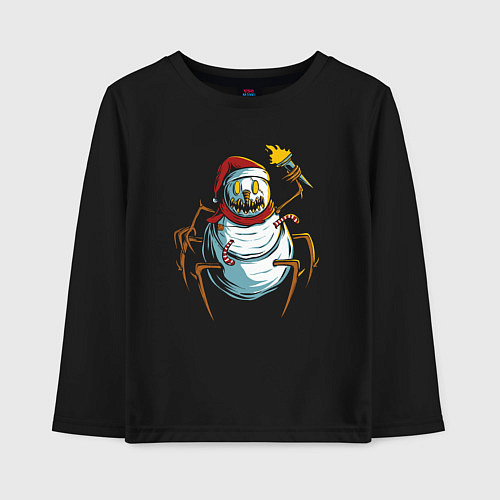 Детский лонгслив Паук снеговик / Черный – фото 1
