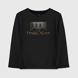 Лонгслив хлопковый детский Doom the dark ages logo, цвет: черный