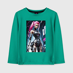 Детский лонгслив Cyber Barbie from future - ai art fantasy