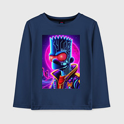 Лонгслив хлопковый детский Cool Bart Simpson - neon glow, цвет: тёмно-синий