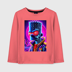 Лонгслив хлопковый детский Cool Bart Simpson - neon glow, цвет: коралловый