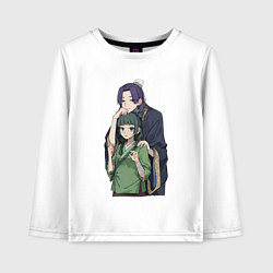 Лонгслив хлопковый детский Монолог фармацевта Жэньши Расчётливый интриган, цвет: белый