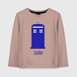 Лонгслив хлопковый детский Tardis - London, цвет: пыльно-розовый