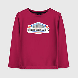 Лонгслив хлопковый детский Welcome to LA, цвет: маджента
