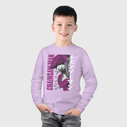 Лонгслив хлопковый детский Человек-бензопила Денджи chainsaw, цвет: лаванда — фото 2
