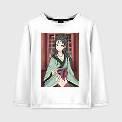 Лонгслив хлопковый детский Монолог фармацевта Маомао принцесса, цвет: белый