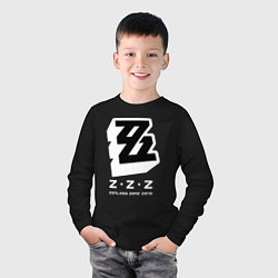 Лонгслив хлопковый детский Zenless zone zero лого, цвет: черный — фото 2