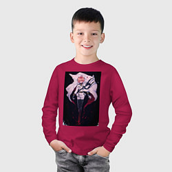 Лонгслив хлопковый детский Последний Серафим Микаэла Хякуя вампир, цвет: маджента — фото 2