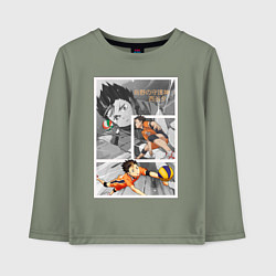 Лонгслив хлопковый детский Нишиноя: Волейбол - Haikyuu, цвет: авокадо