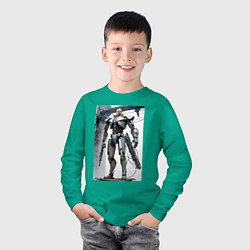 Лонгслив хлопковый детский Ленин робот - киборг ai art, цвет: зеленый — фото 2