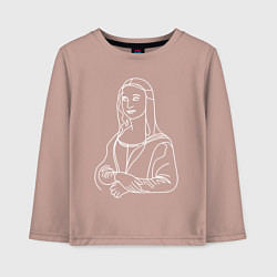 Детский лонгслив Мона Лиза минимализм