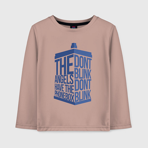 Детский лонгслив Angels phonebox / Пыльно-розовый – фото 1
