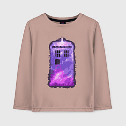 Лонгслив хлопковый детский Violet tardis, цвет: пыльно-розовый