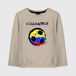 Лонгслив хлопковый детский Сборная Колумбии, цвет: миндальный