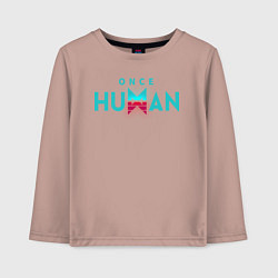 Лонгслив хлопковый детский Once human logo, цвет: пыльно-розовый