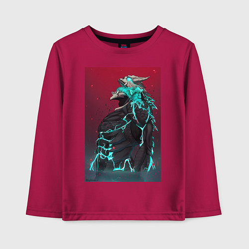 Детский лонгслив Кайдзю номер восемь Кафка Хибино арт / Маджента – фото 1