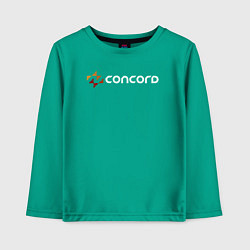 Лонгслив хлопковый детский Concord logo game, цвет: зеленый