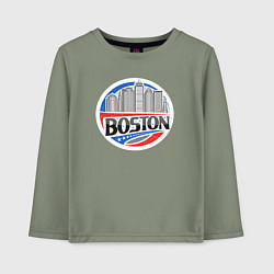 Лонгслив хлопковый детский City Boston, цвет: авокадо
