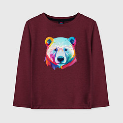 Детский лонгслив Яркий портрет белого медведя