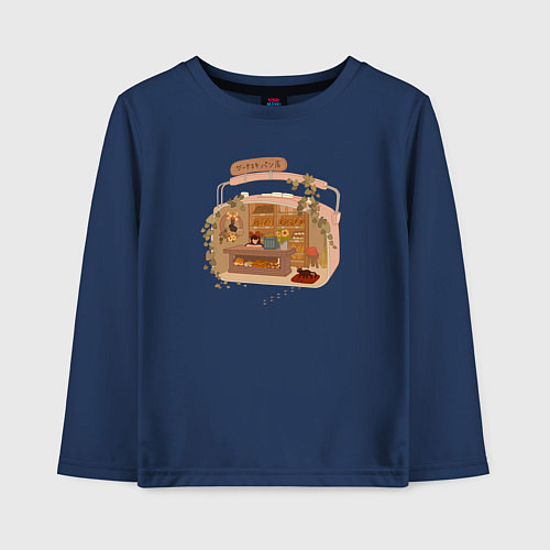 Детский лонгслив Ведьмина служба доставки: Studio Ghibli / Тёмно-синий – фото 1