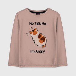 Детский лонгслив Обиженный котик - not talk to me am angry