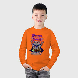 Лонгслив хлопковый детский Боевой хомяк, цвет: оранжевый — фото 2