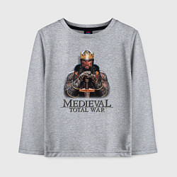 Лонгслив хлопковый детский Medieval: Total War logo, цвет: меланж