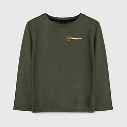 Лонгслив хлопковый детский Герб и флаг российской империи для патриотов, цвет: меланж-хаки