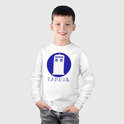 Лонгслив хлопковый детский Blue tardis, цвет: белый — фото 2