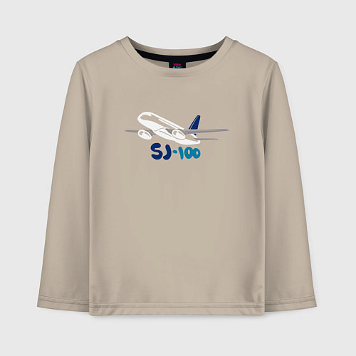 Детский лонгслив Сухой Суперджет 100 цветной с надписью / Миндальный – фото 1