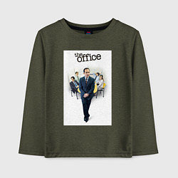 Лонгслив хлопковый детский The office characters, цвет: меланж-хаки