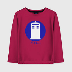 Лонгслив хлопковый детский Tardis police, цвет: маджента