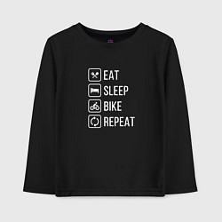 Детский лонгслив Eat sleep bike repeat