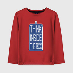 Лонгслив хлопковый детский Think inside the box, цвет: красный