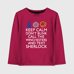 Лонгслив хлопковый детский Doctor Sherlock, цвет: маджента