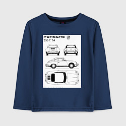 Лонгслив хлопковый детский Машина Porsche, цвет: тёмно-синий