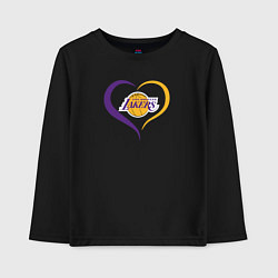 Лонгслив хлопковый детский LA Lakers в сердце, цвет: черный