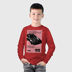 Лонгслив хлопковый детский Porsche 911 авто, цвет: красный — фото 2