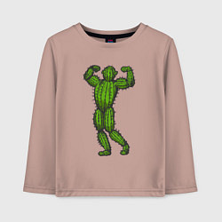 Лонгслив хлопковый детский Кактус спортсмен, цвет: пыльно-розовый