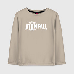 Лонгслив хлопковый детский Atomfall logo, цвет: миндальный