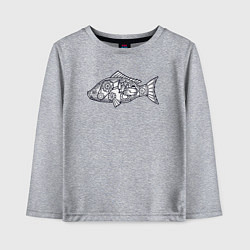 Лонгслив хлопковый детский Механическая рыба, цвет: меланж